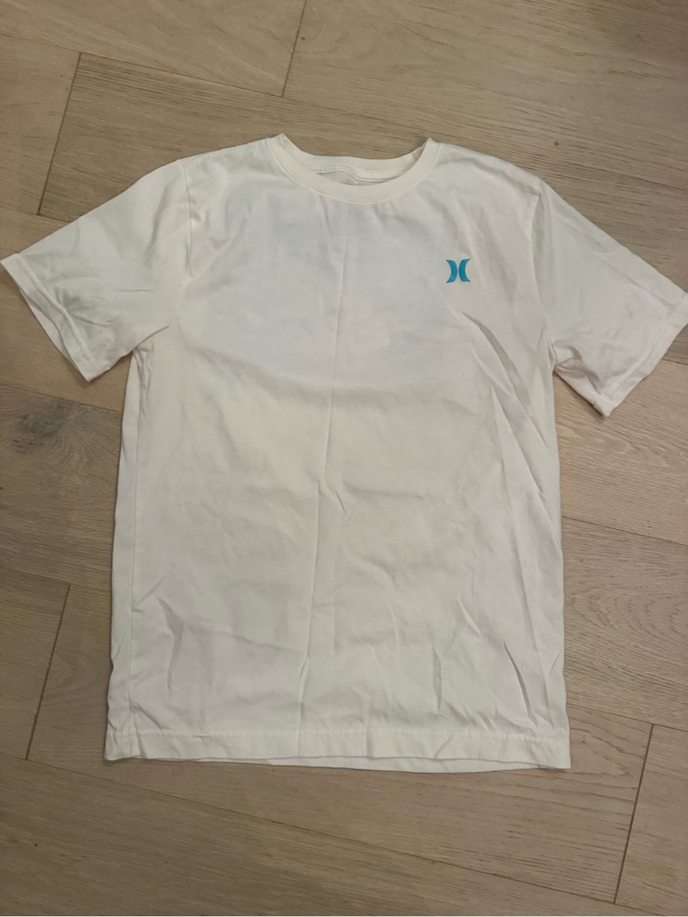 Hurley Boy's White Short Sleeve Logo Tee with Teal Accent